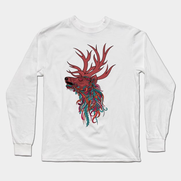 Deer Ornaments Long Sleeve T-Shirt by Tuye Project